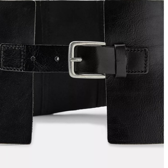 Zara 100% TEXTURED LEATHER CORSET BELT - Picture 6 of 6